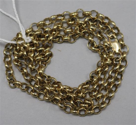 A 9ct gold necklace, 61cm.